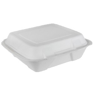 Hinged Bagasse Containers 9 in ? 9 in